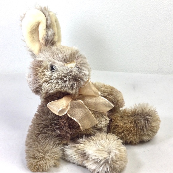 Dan Dee Beautiful Fluffy Rabbit Cream and Tan Bunny Plush. - Picture 8 of 10